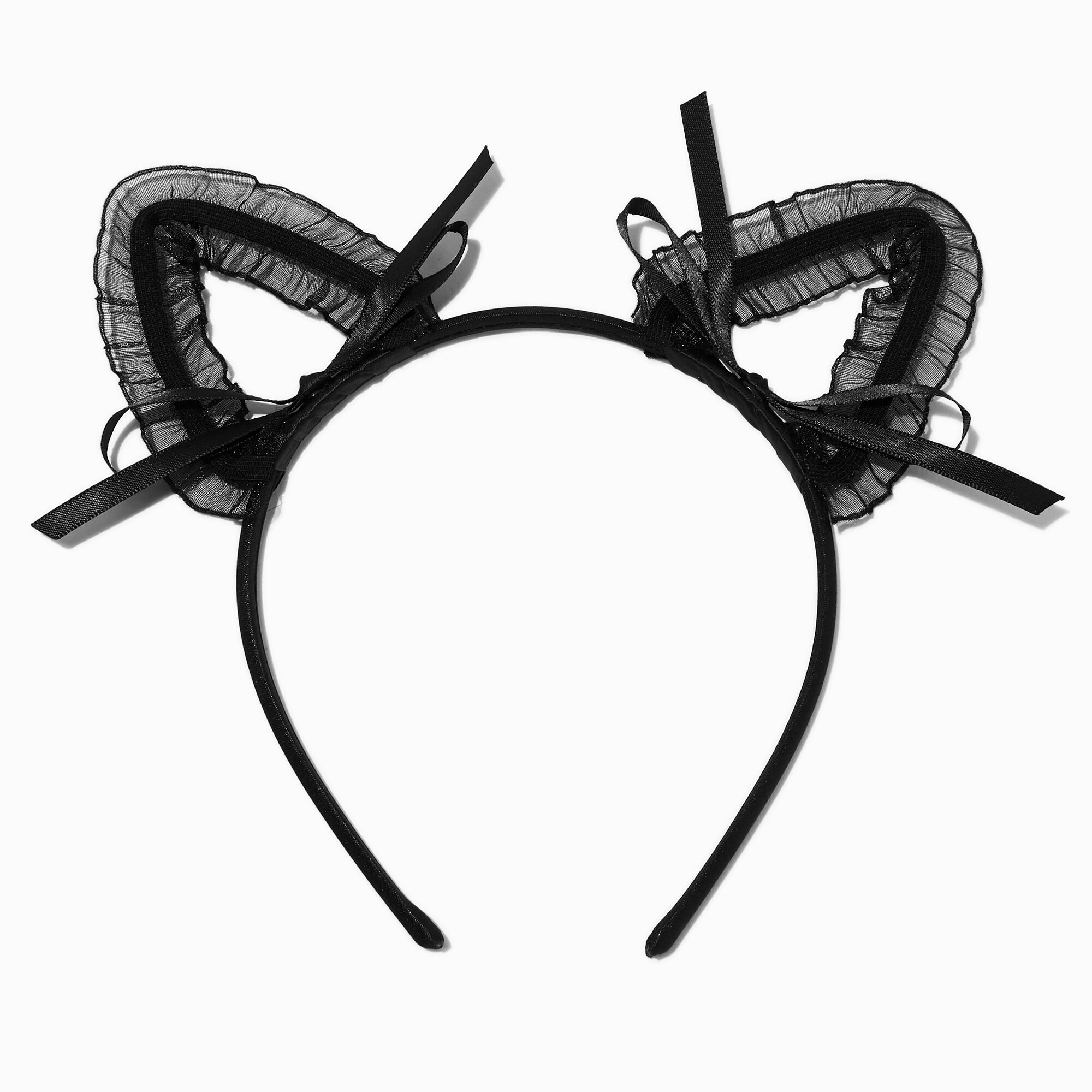Black Lace Cat Ears Headband,