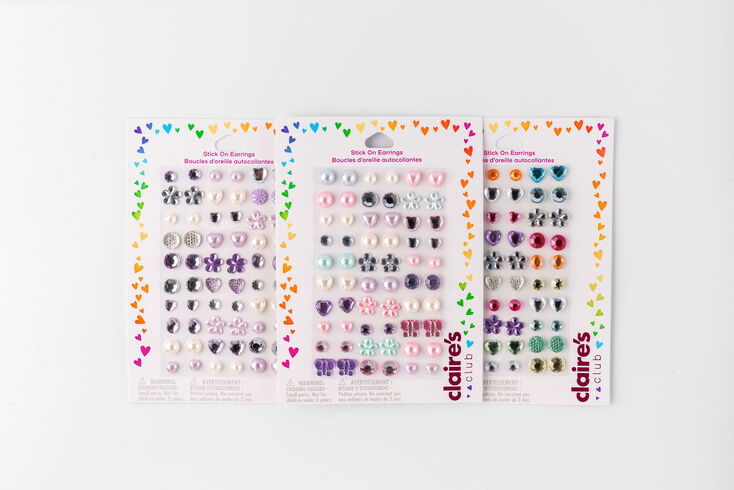 Boucles d&#39;oreilles autocollantes couleur nacr&eacute;e Claire&#39;s Club - Lot de 30,