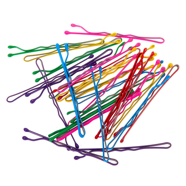 Neon Rainbow Bobby Pins - 30 Pack,