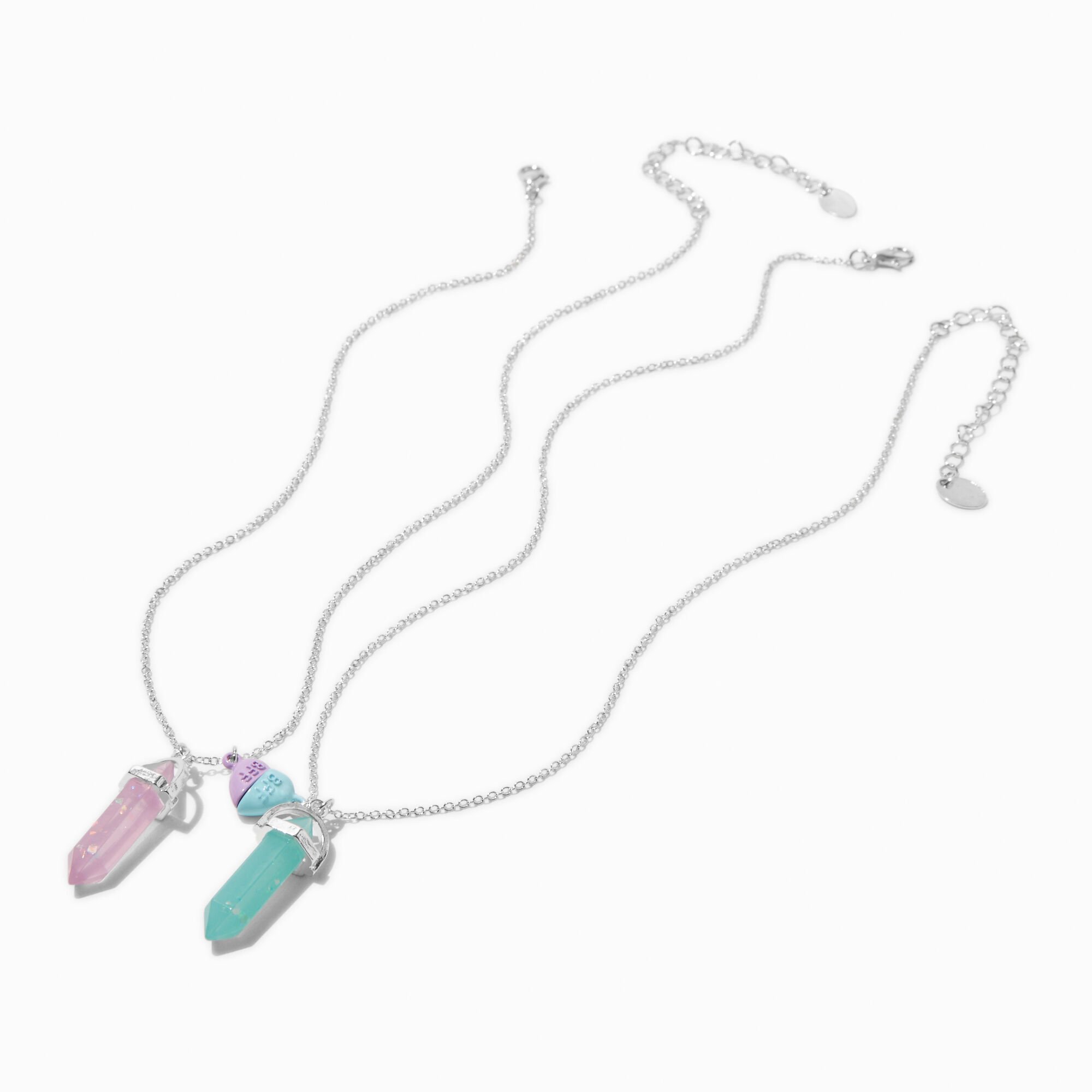 Best Friends Glow In the Dark Mystical Gems Pendant Necklaces - 2 Pack,
