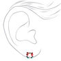 Clous d&rsquo;oreilles couronne de No&euml;l couleur argent&eacute;e,