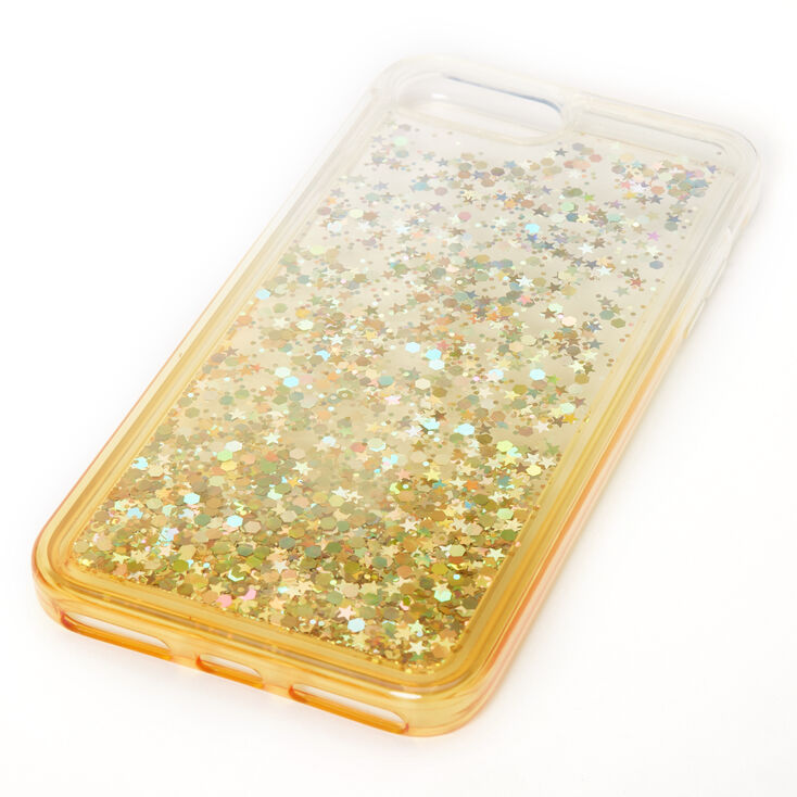 Gold Glitter Star Liquid Fill Phone Case - Fits iPhone 6/7/8 Plus,
