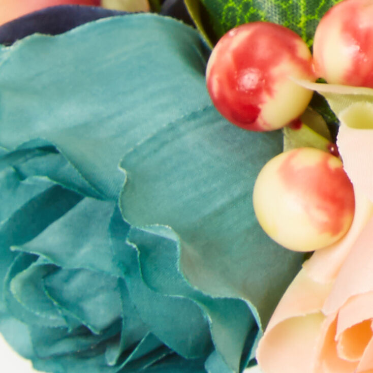 Mixed Flower Crown Headwrap - Peach,