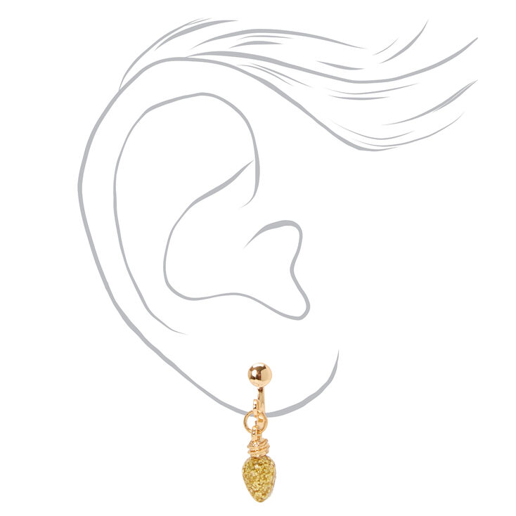 Christmas Silver &amp; Gold Motif Clip On Stud Earrings - 3 Pack,