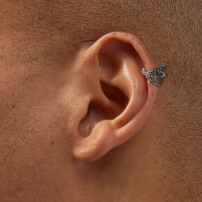 Silver-tone Triple Row Twister 18G Cartilage Clicker Earring,