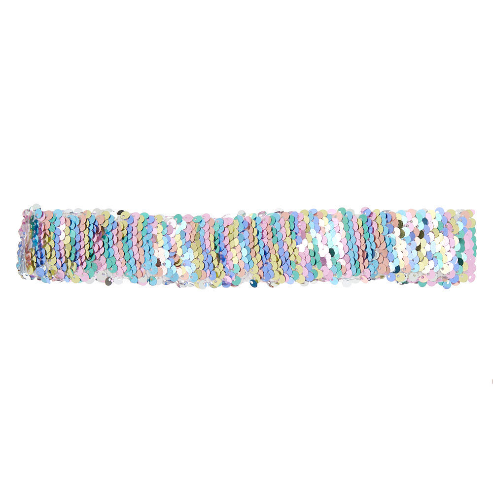 Pastel Rainbow Reversible Sequin Headwrap,