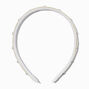 Studded White Faux Leather Headband,