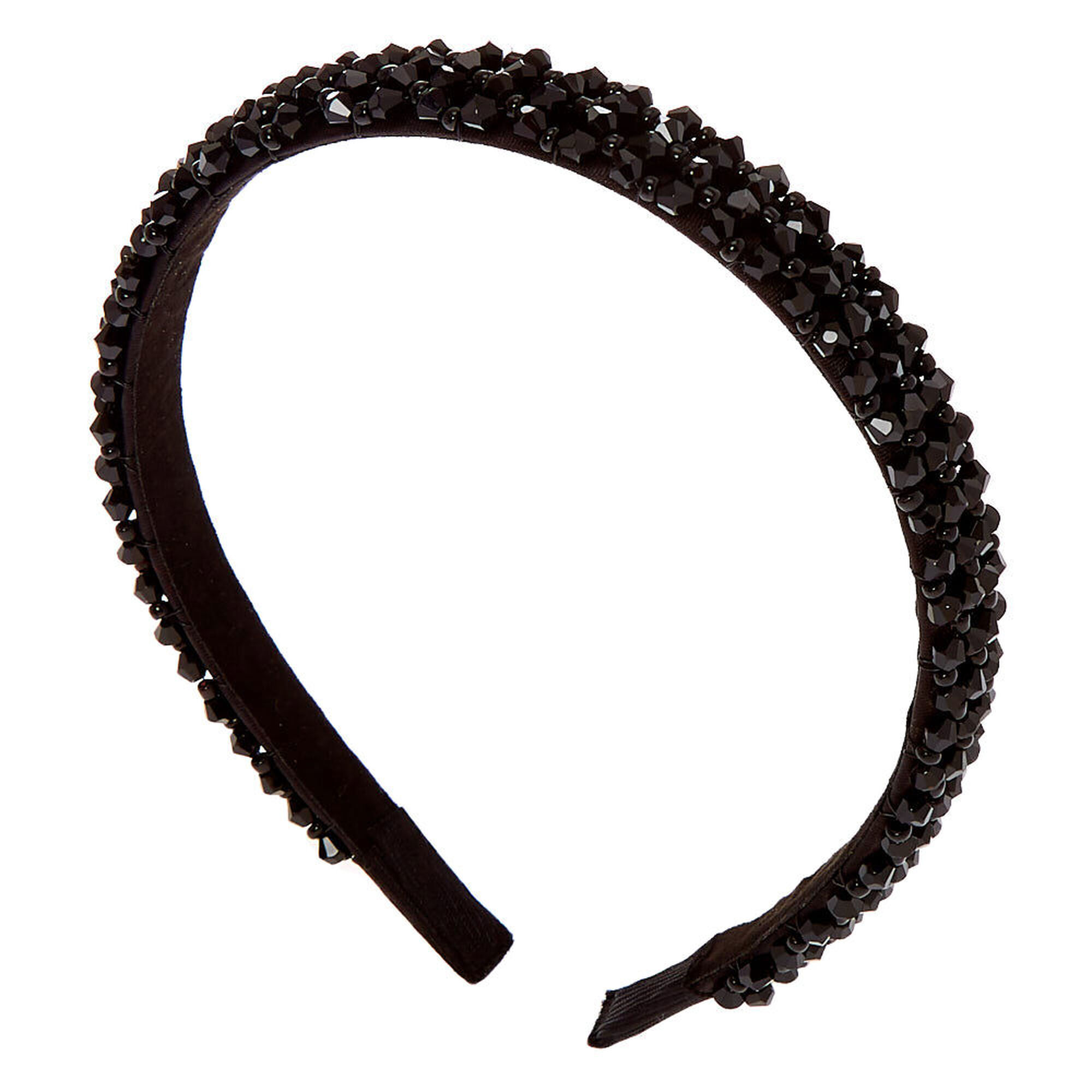 View Claires Faceted Bead Headband Black information