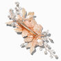Pearl, Crystal, &amp; Pink Flower Spray Hair Barrette,
