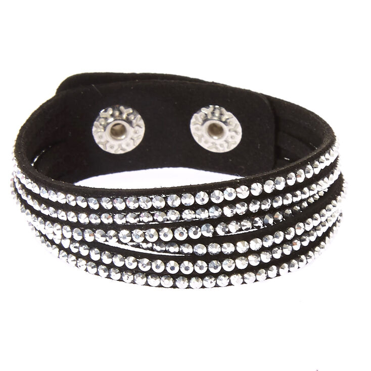 Studded Layered Wrap Bracelet - Black,