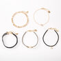 Gold Fishnet Chain Mixed Bracelets - 5 Pack,
