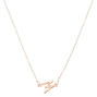 Mixed Metal Sideways Initial Pendant Necklace - W,