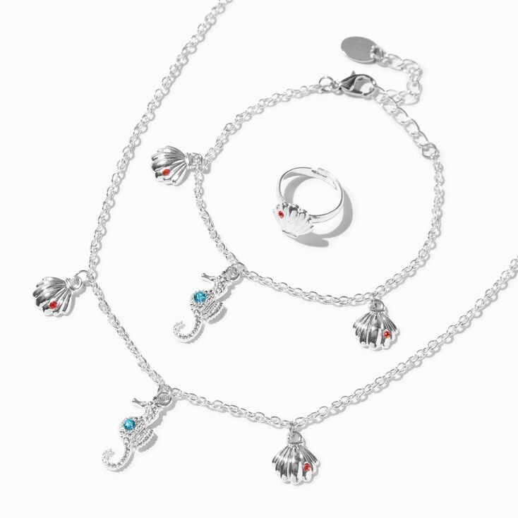 Claire&#39;s Club Silver Sea Shell Jewelry Set - 3 Pack,
