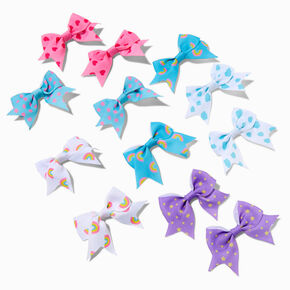Claire&#39;s Club Printed Mini Hair Bow Clips - 12 Pack,