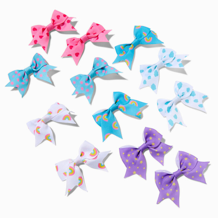 Mini barrettes &agrave; n&oelig;ud imprim&eacute;es Claire&#39;s&nbsp;Club - Lot de 12,