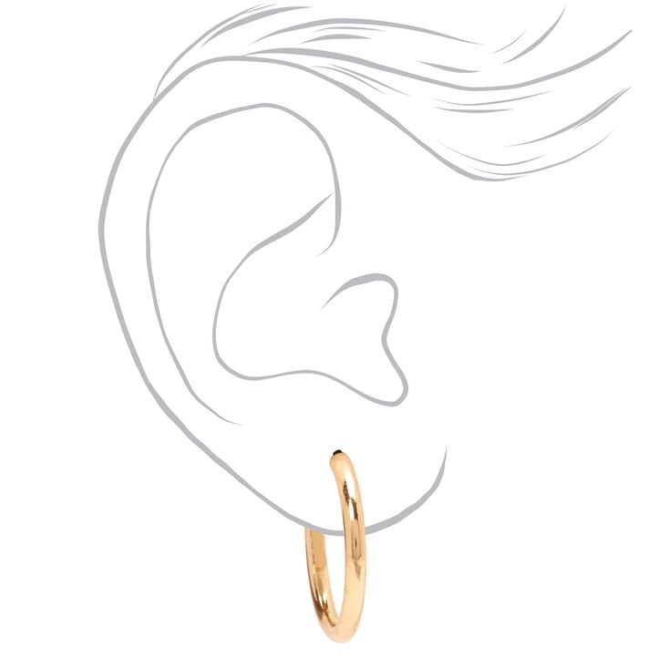 Gold 20MM Tube Hoop Earrings,