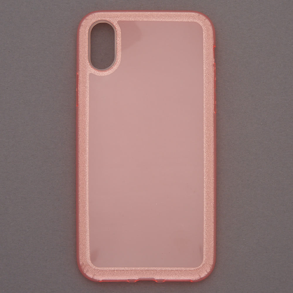 Pink Glitter Border Phone Case - Fits iPhone X/XS,