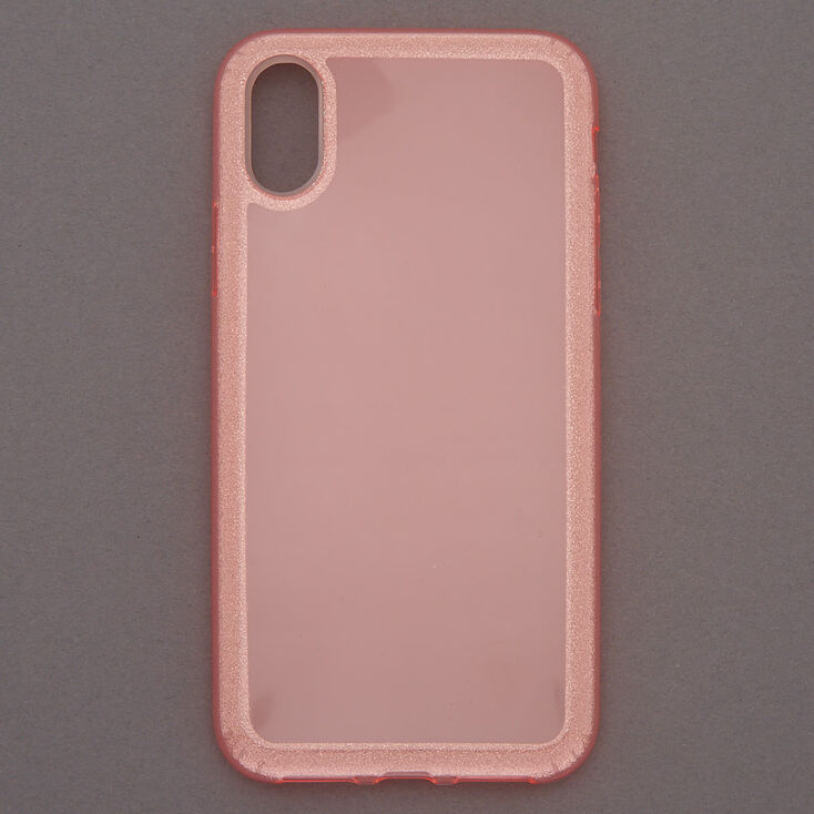 Pink Glitter Border Phone Case - Fits iPhone X/XS,