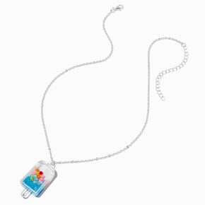 Claire&#39;s Club Liquid-Filled Glitter Ice Pop Pendant Necklace,