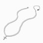 Pearl &amp; Silver-tone Cross Pendant Necklace,