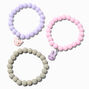 Claire&#39;s Club Matte Pastel Critter Beaded Stretch Bracelets - 3 Pack,
