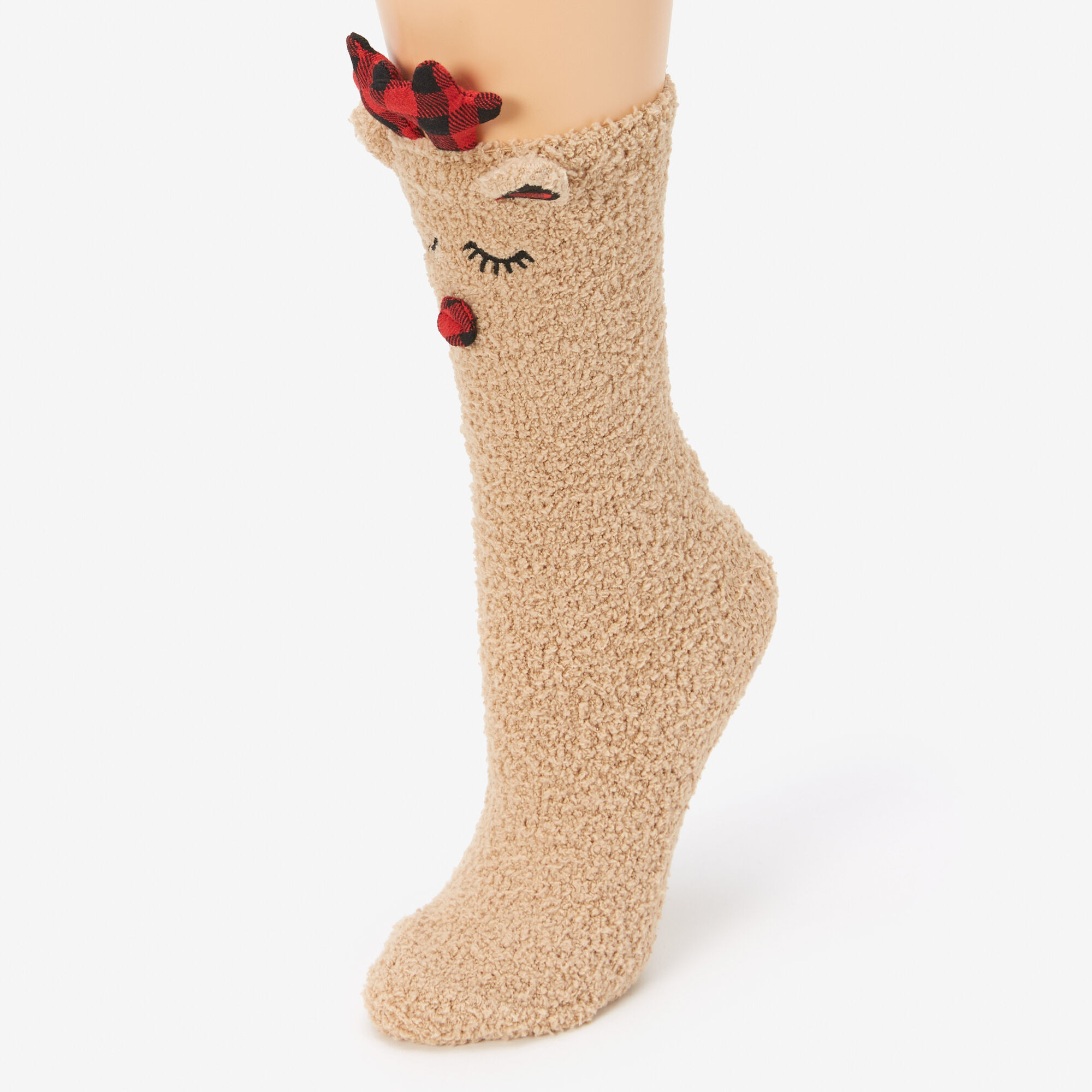 Christmas Cozy Reindeer Crew Socks,