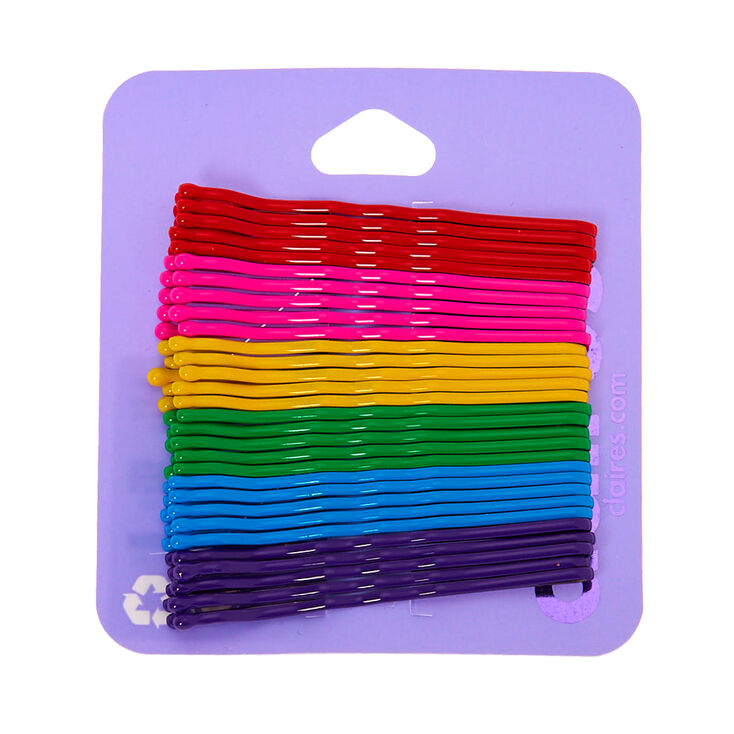 Neon Rainbow Bobby Pins - 30 Pack,