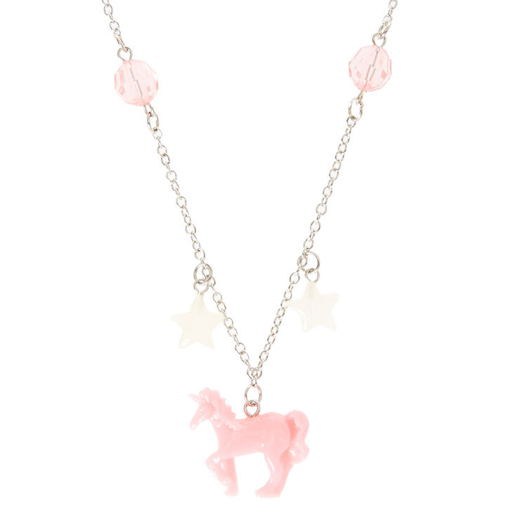 Kids Pink Unicorn Necklace Claire S Us