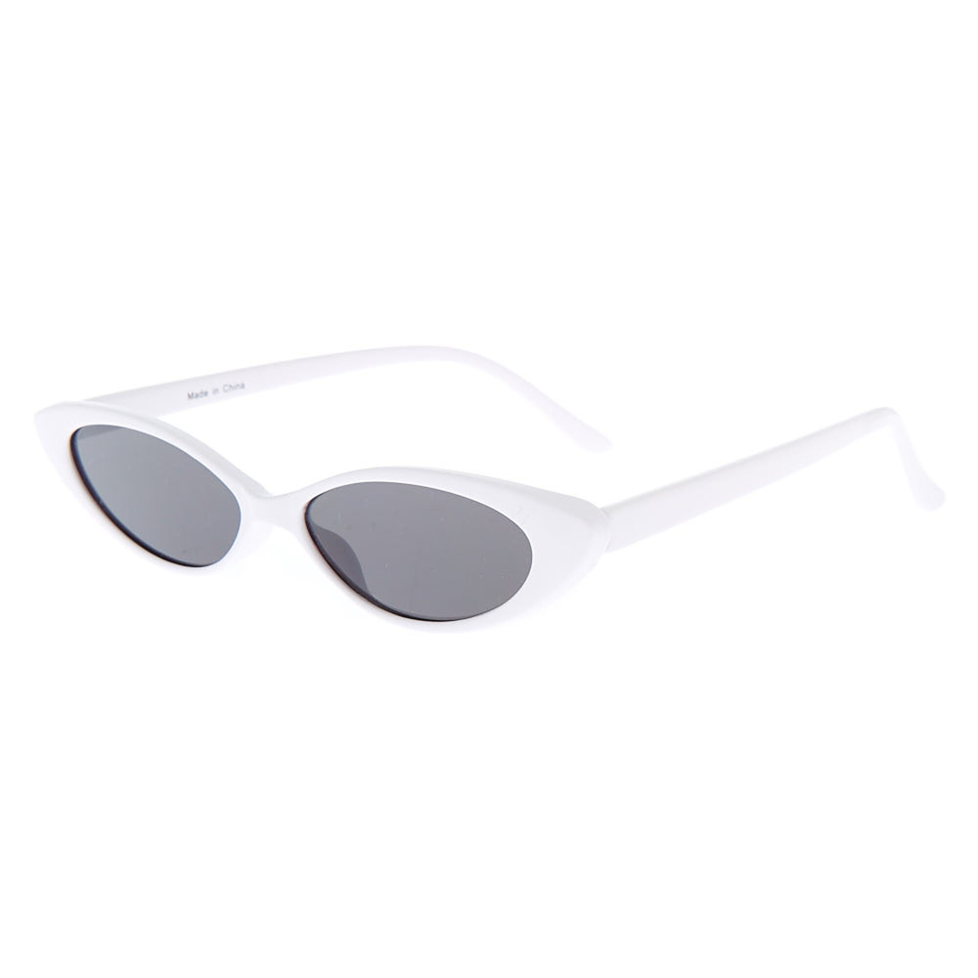 Slim Cat Eye Sunglasses White Claire S Us
