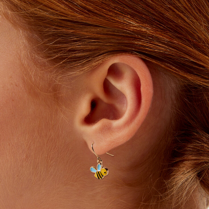 Gold-tone Bumble Bee Mixed Earrings Set - 9 Pack,