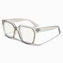 Solar Blue Light Reducing Square Clear Lens Frames - Translucent Gray,