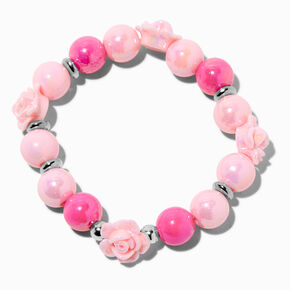 Claire&#39;s Club Pink Rose Stretch Bracelet,