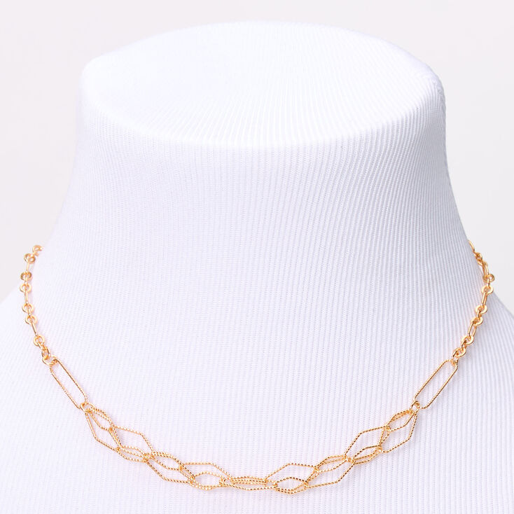 Gold Diamond Cut Chain Necklace,