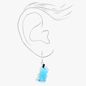 Blue 0.5&quot; Gummy Bear Drop Earrings,