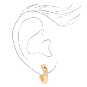 Gold 20MM Molten Hoop Earrings,