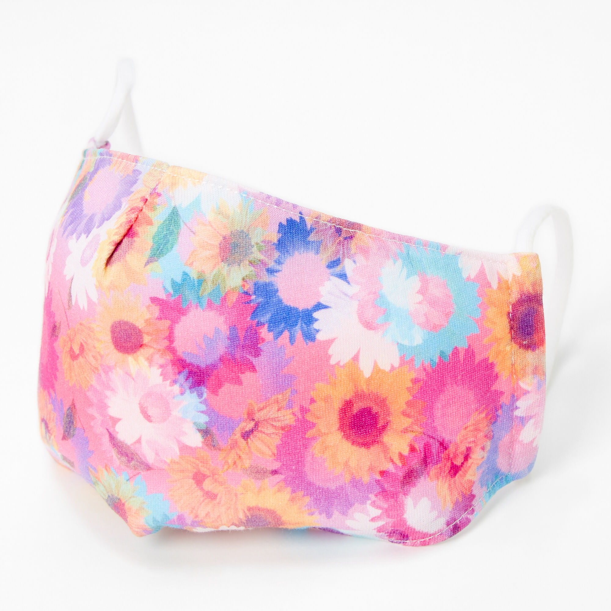 Cotton Rainbow Daisies Face Mask - Adult,