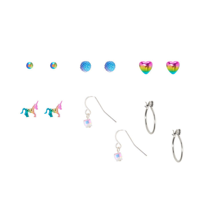 Claire's Boucles d’oreille anodisées à motifs variés - Lot de 6