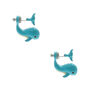 Turquoise Whale Front Back Earrings,