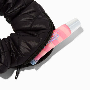 Black Zipper Athletic Hair Scrunchie,