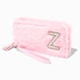 Pink Furry Pearl Initial Wristlet Wallet - Z,