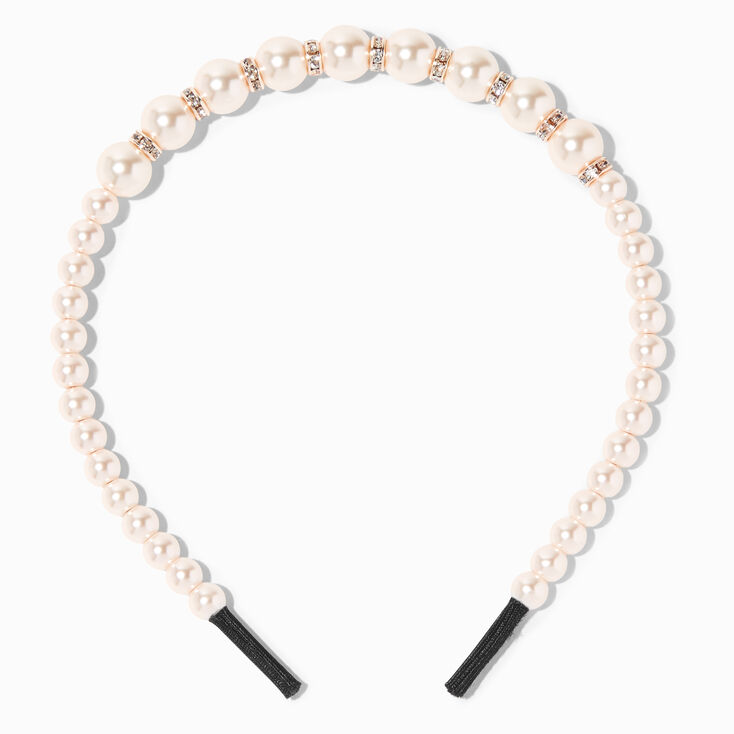 Blush Faux Pearl Headband,
