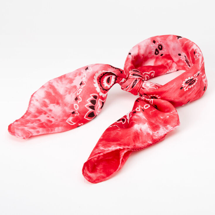 Silky Tie Dye Bandana Headwrap - Pink,