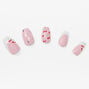 Holographic Cherry Coffin Press On Vegan Faux Nail Set - 24 Pack,
