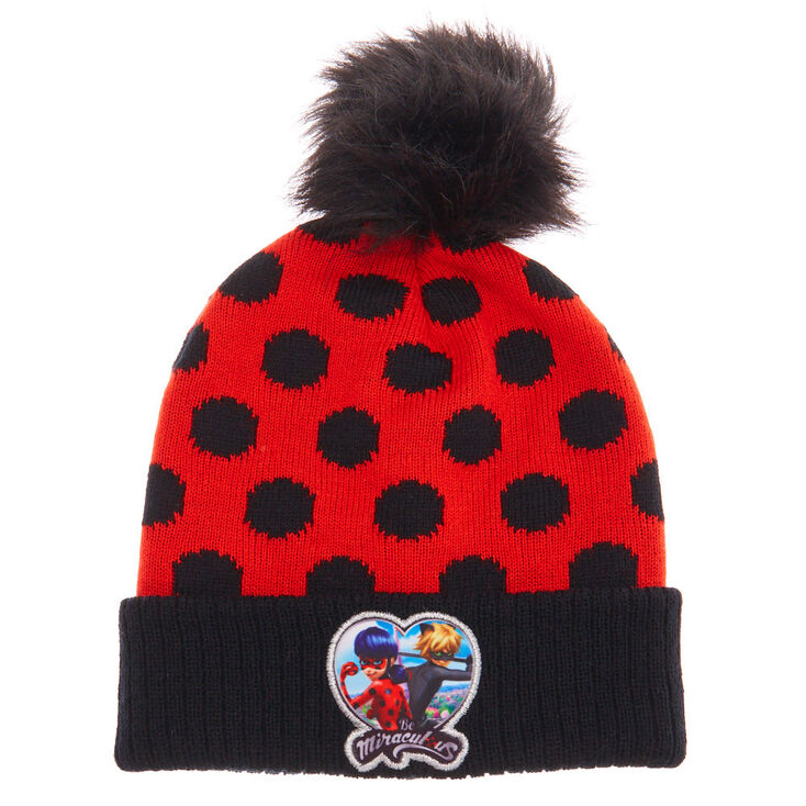 Miraculous&trade; Polka Dot Pompom Hat- Red/Black,