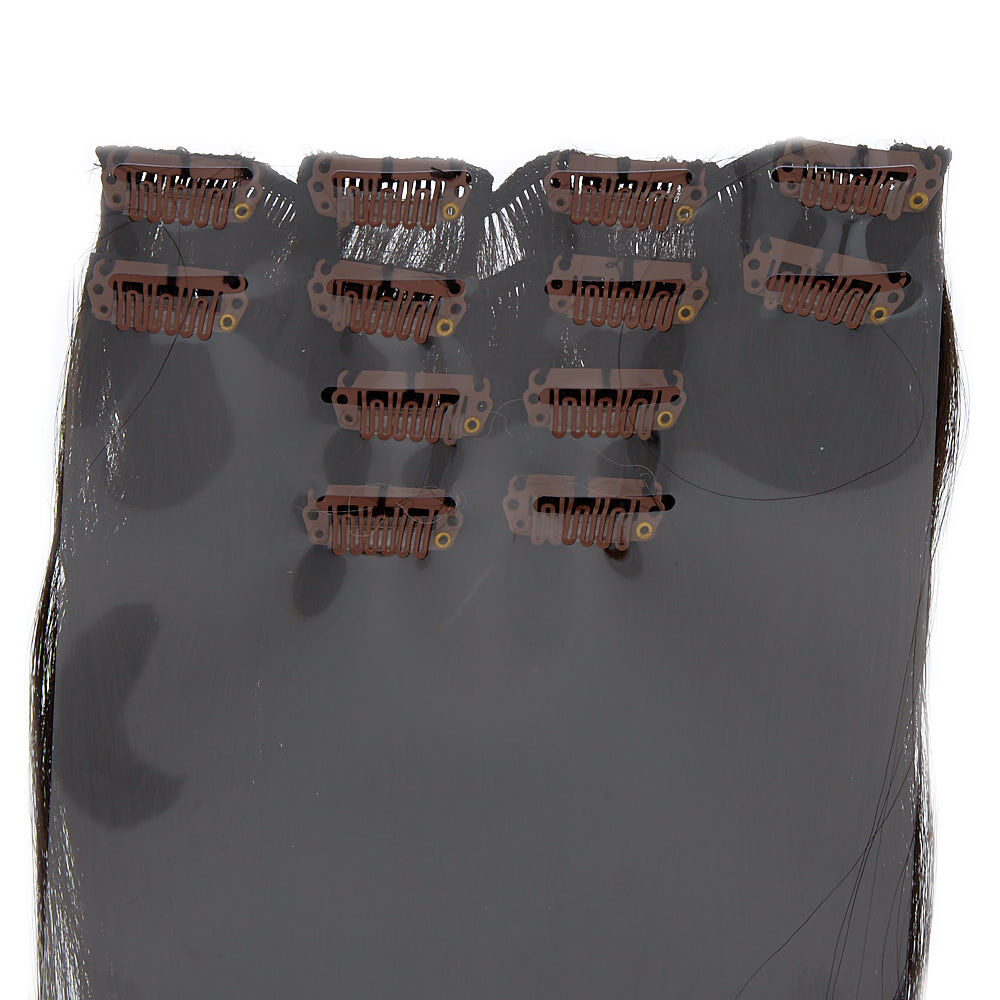 Faux Hair Clip In Extensions - Black, 4 Pack,