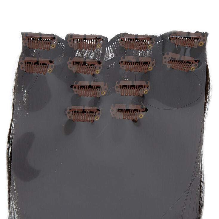 Faux Hair Clip In Extensions - Black, 4 Pack,