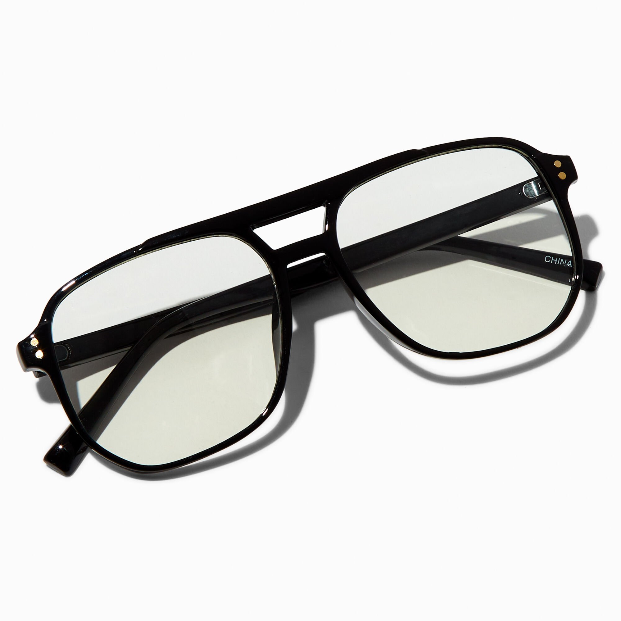Black Aviator Clear Lens Frames,