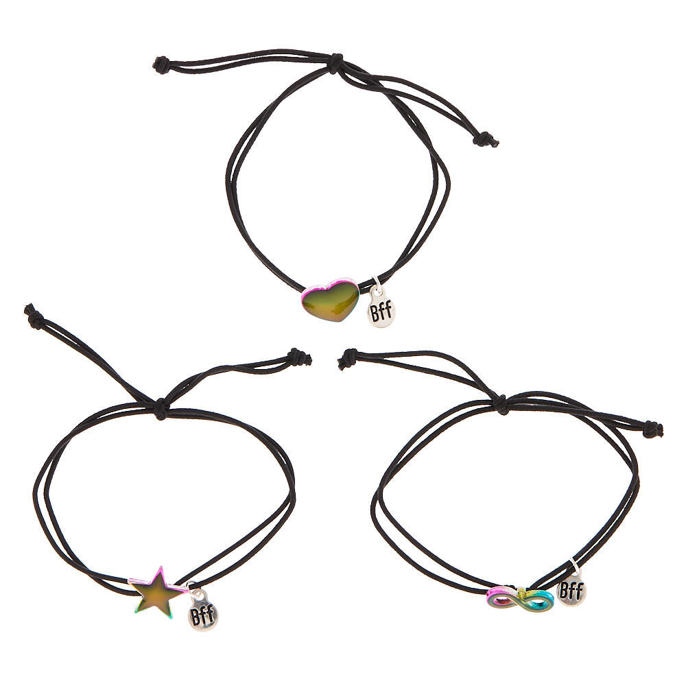 Mood Symbol Stretch Friendship Bracelets - 3 Pack,