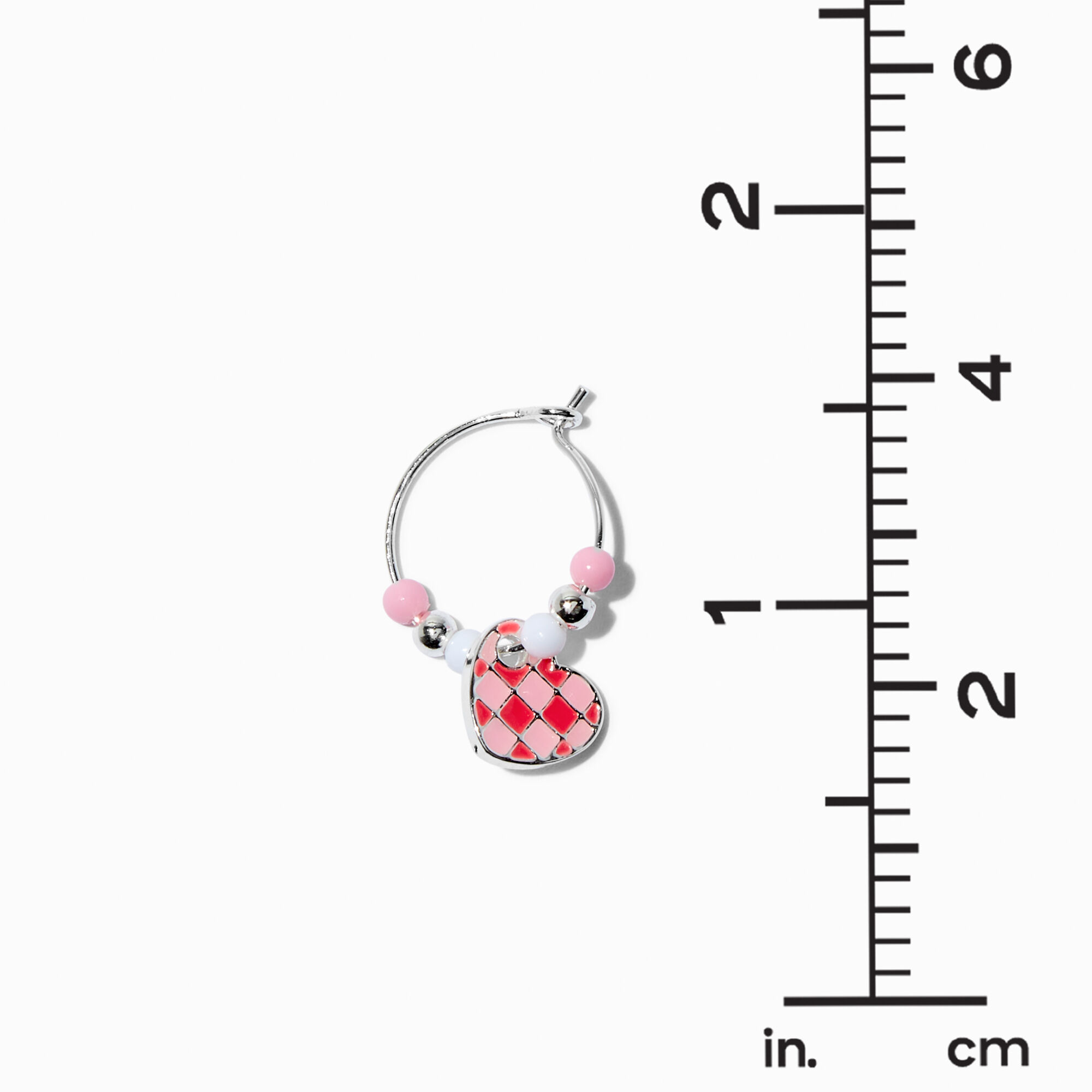 UV Colour-Changing Heart Beaded Hoop 1" Drop Earrings,