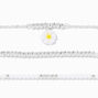 Silver Daisy Chainlink &amp; Beaded Bracelets - 3 Pack,